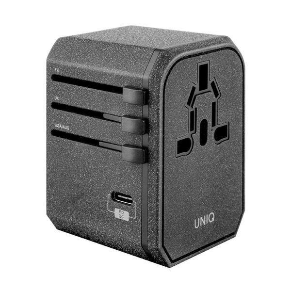 Uniq Tavel Adapter Charcoal 18W, Black UNIQ-VOYAGE(PD)-GBLACK foto