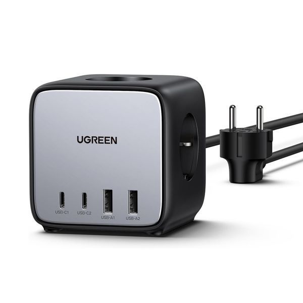 UGREEN Удлинитель питания DigiNest Cube 65 Вт &mdash; 3 разъема, 2xUSB-A, 2xUSB-C, GaN, 3680 Вт CD268, 1,8 м, черный 60113 фото