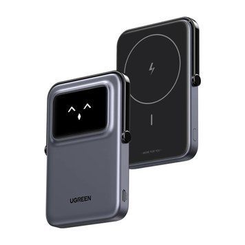 UGREEN Power Bank Uno Series Magnetic Wireless with Kickstand 5000mAh, 7.5/20W, Space Gray 35605B foto