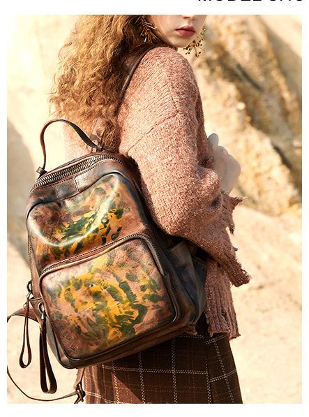 Rucsac feminin original din piele naturala 77070 foto