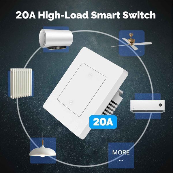 Moes Zigbee Star Ring Switch for Heater/ AC 20A with Electricity Monitor (Neutral Required), White ZS-SR-EUB-WH-MS foto