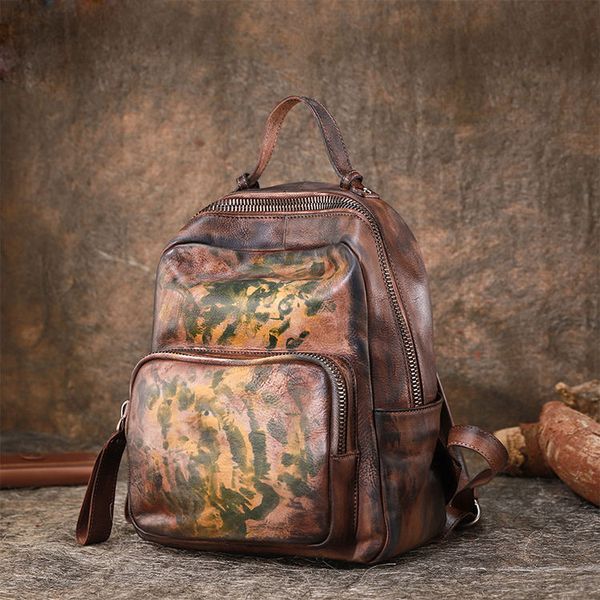 Rucsac feminin original din piele naturala 77070 foto