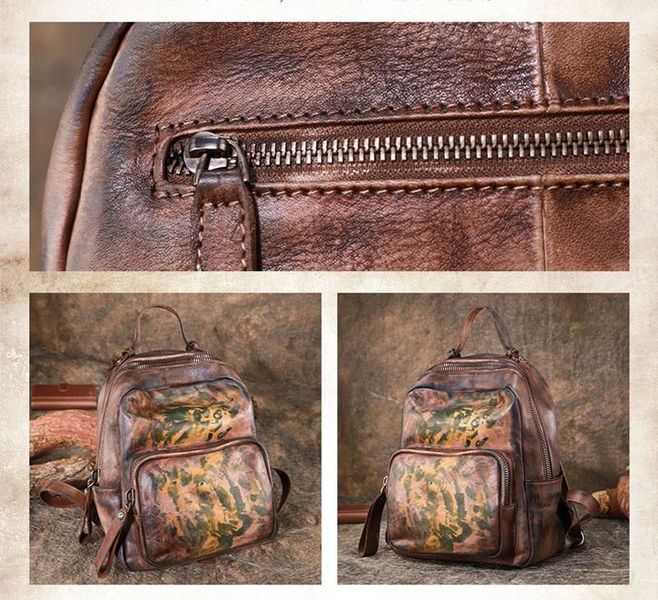 Rucsac feminin original din piele naturala 77070 foto