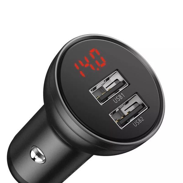 Baseus Car Charger 2xUSB Fast Charge 24W (with Cable 3 in 1), Black Suit Grey TZCCBX-0G foto