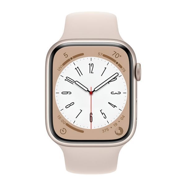 Apple Watch Series 8 GPS 45mm, Starlight Aluminium Starlight Sport Band MNUP3 foto