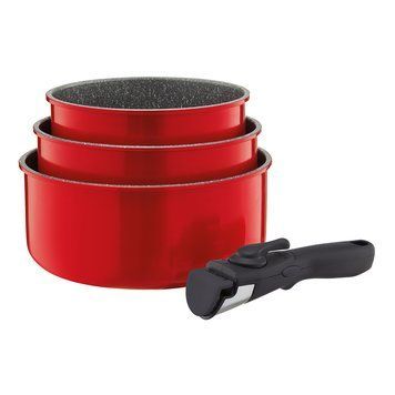 Ambition, Set Of 3 Pots With Removable Handle, Jasper, 16, 18, 20 Cm, Aluminium 22204 foto