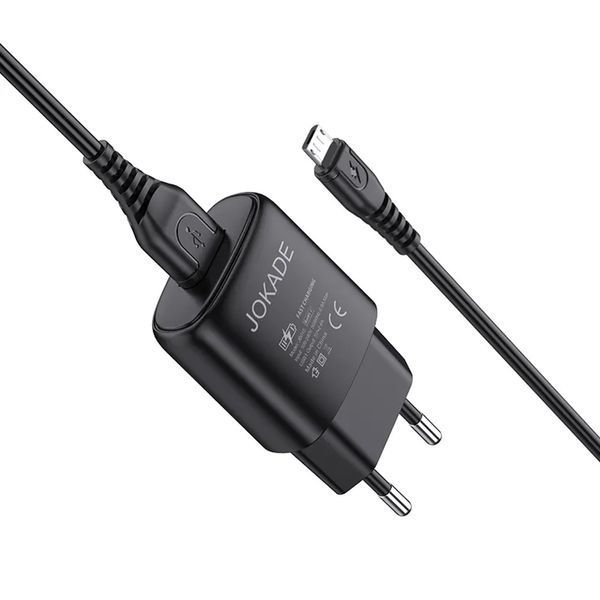 Jokade Wall Charger with Cable USB to Micro-USB Single Port 3A Kaer, Black JOKWCMSP3AKBK foto