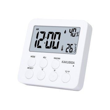 KAKU 3-in-1 Indoor Digital Clock & Hygrometer, White KSC-1741 foto