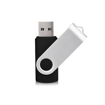 USB Drive 2.0 Unprinted Swivel 128 GB, Black/Silver USB2-SWV-128-BKS-UX9 foto