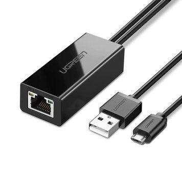 UGREEN Adapter for Chromecast Micro USB to Ethernet, Black 30985 foto