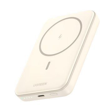 UGREEN Power Bank Mini Magnetic Wireless Qi 10000mAh, 20W, Beige 25208 foto