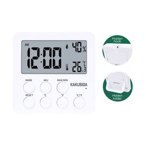 KAKU 3-in-1 Indoor Digital Clock & Hygrometer, White KSC-1741 foto