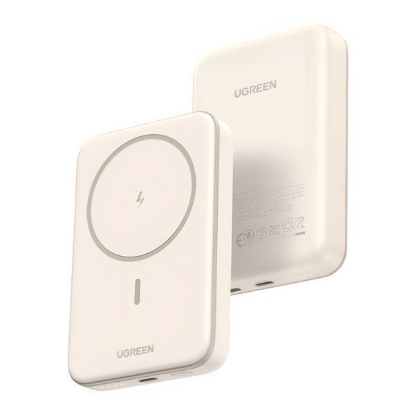 UGREEN Power Bank Mini Magnetic Wireless Qi 10000mAh, 20W, Beige 25208 foto