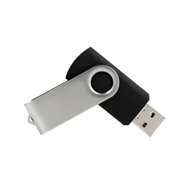 USB Drive 2.0 Unprinted Swingel 128 ГБ, черный/серебристый USB2-SWV-128-BKS-UX9 фото