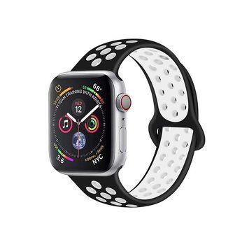 Sport Apple Watch Strap Silica Gel 38/40/41mm White Black SPAPWSLG40WB foto
