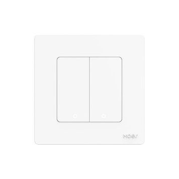 Moes Zigbee Star Ring Smart Push Button Switch 2 Gang (Neutral Required), White ZS-SR-EU2-LN-WH-MS foto