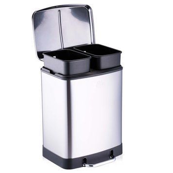Dirt Devil Pedal Bin 2x12 L Soft Close Silver DDPBIN2X12 DDPBIN2X12SLV foto