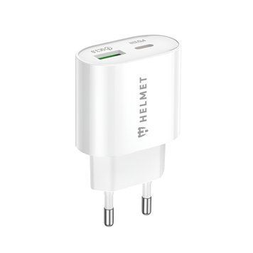 Helmet Wall Charger USB/Type-C PD, QC3.0 20W, White HMT-WC20WWH foto
