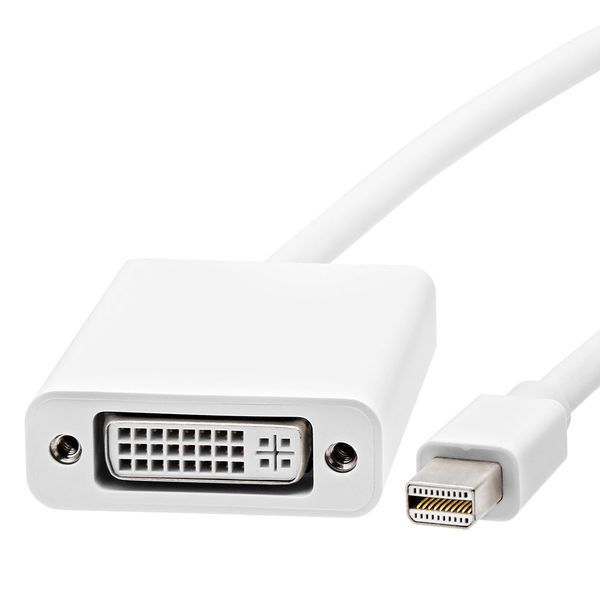Переходник LMP Mini-DisplayPort на DVI, монитор Mini-DP на DVI, белый 7672 фото