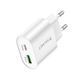 Helmet Wall Charger USB/Type-C PD, QC3.0 20W, White HMT-WC20WWH foto 2