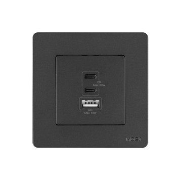 Moes Star Ring Socket 30 Вт GAN 3 порта (2*Type C+1*USB-A), серый TK-SR-EU-2C1A-30-GY-MS фото