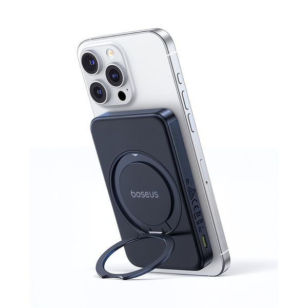 Baseus Power Bank Magsafe PicoGo Qi2 with Kickstand 5000mAh, 20w with cable Type-C 0.3m, Black P10076802123-00 foto
