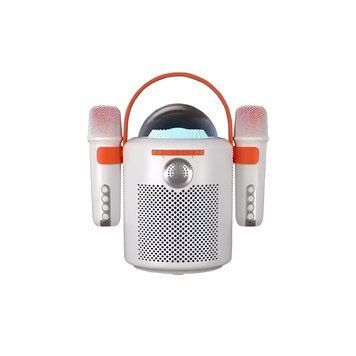 KTV Portable Karaoke Set With 2 Microphone and Speaker Y11, 10W, White PK2MSY11WH foto
