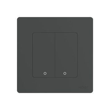 Moes Zigbee Star Ring Smart Push Button Switch 2 Gang (Neutral Optional), Grey ZS-SR-EU2-GY-MS foto