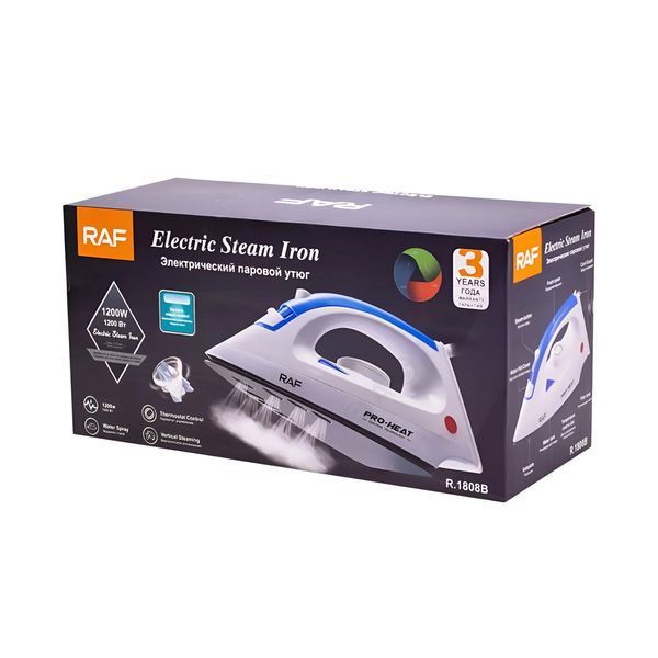 Raf Electric Steam Iron R.1808B, 1200W, White R.1808B foto