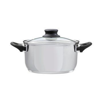 Domotti, Pot With Lid, Lima, 24 Cm, 6.1 L Stainless Steel, Tempered Glass 60840 foto