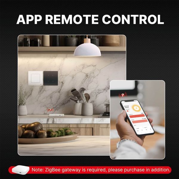 Moes Zigbee Star Ring Smart Dimmer Switch 2 Gang (Neutral Required), White ZS-SR-EUD2-WH-MS foto