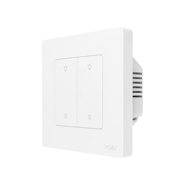 Moes Zigbee Star Ring Smart Dimmer Switch 2 Gang (Neutral Required), White ZS-SR-EUD2-WH-MS foto