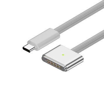 Кабель для шлема, нейлоновый тип C &mdash; MagSafe 3, 2 м, серебристый HMTCANYMFWH фото