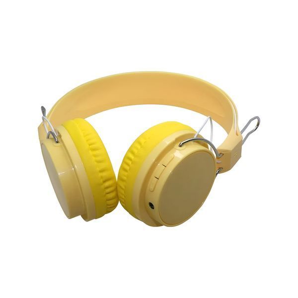 Накладные наушники-шлемы с микрофоном Bluetooth Macaron HiFi, желтые (поврежденная коробка) HMT-WHMHYLDMG фото